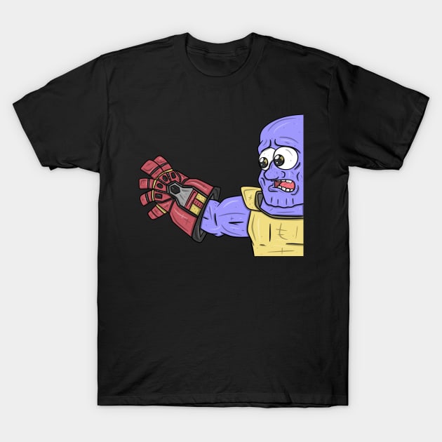 Thanos Empty Infinity Gauntlet T-Shirt by surfinggiraffecomics